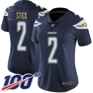 Los Angeles Chargers NFL Football Easton Stick Navy Blue Jersey Women Limited 2 Home 100th Season Vapor Untouchable
